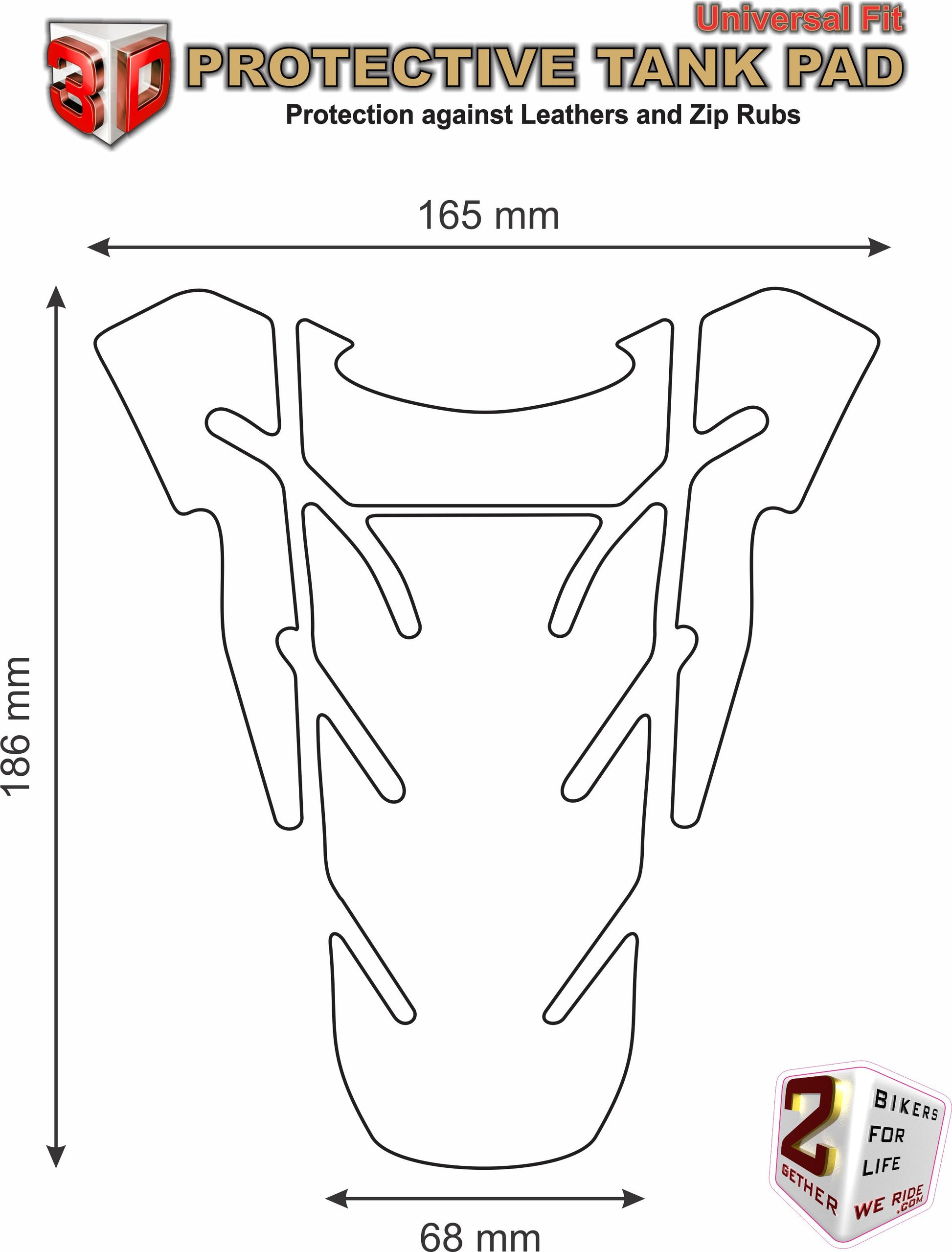 KTM&nbsp; Black Tank Pad. A universal tank pad which fit most KTM Motor Cycles.