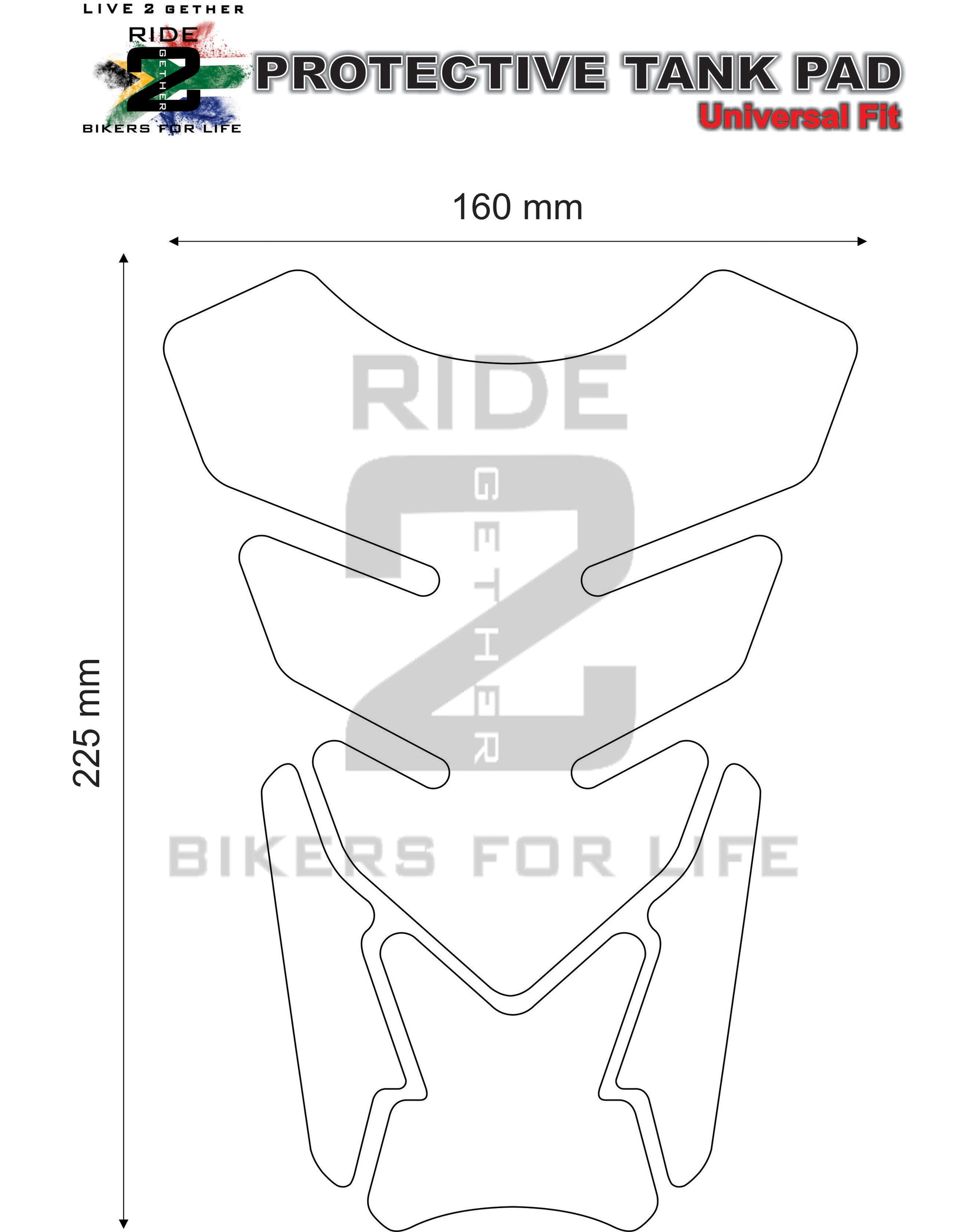 Universal Fit Green and Black Skull Tank Pad Protector. Aprilia, BMW, Ducati, Honda, Kawasaki, KTM, MV Agusta, Royal Enfield, Suzuki, Triumph, Yamaha