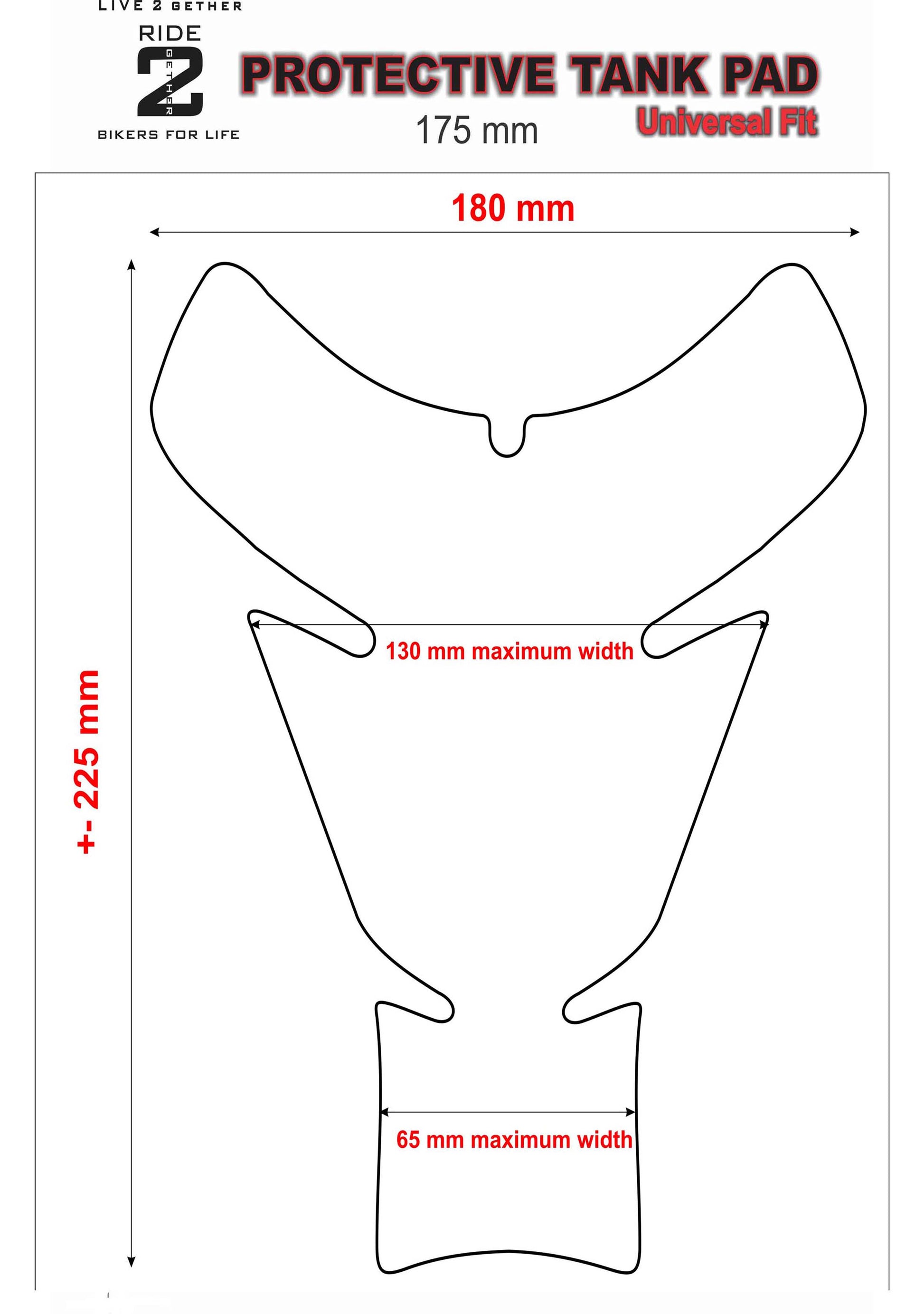 Universal Fit White Reaper Bohemian Rhapsody Tank Pad Protector. A Street Pad which fits most motorcycles.