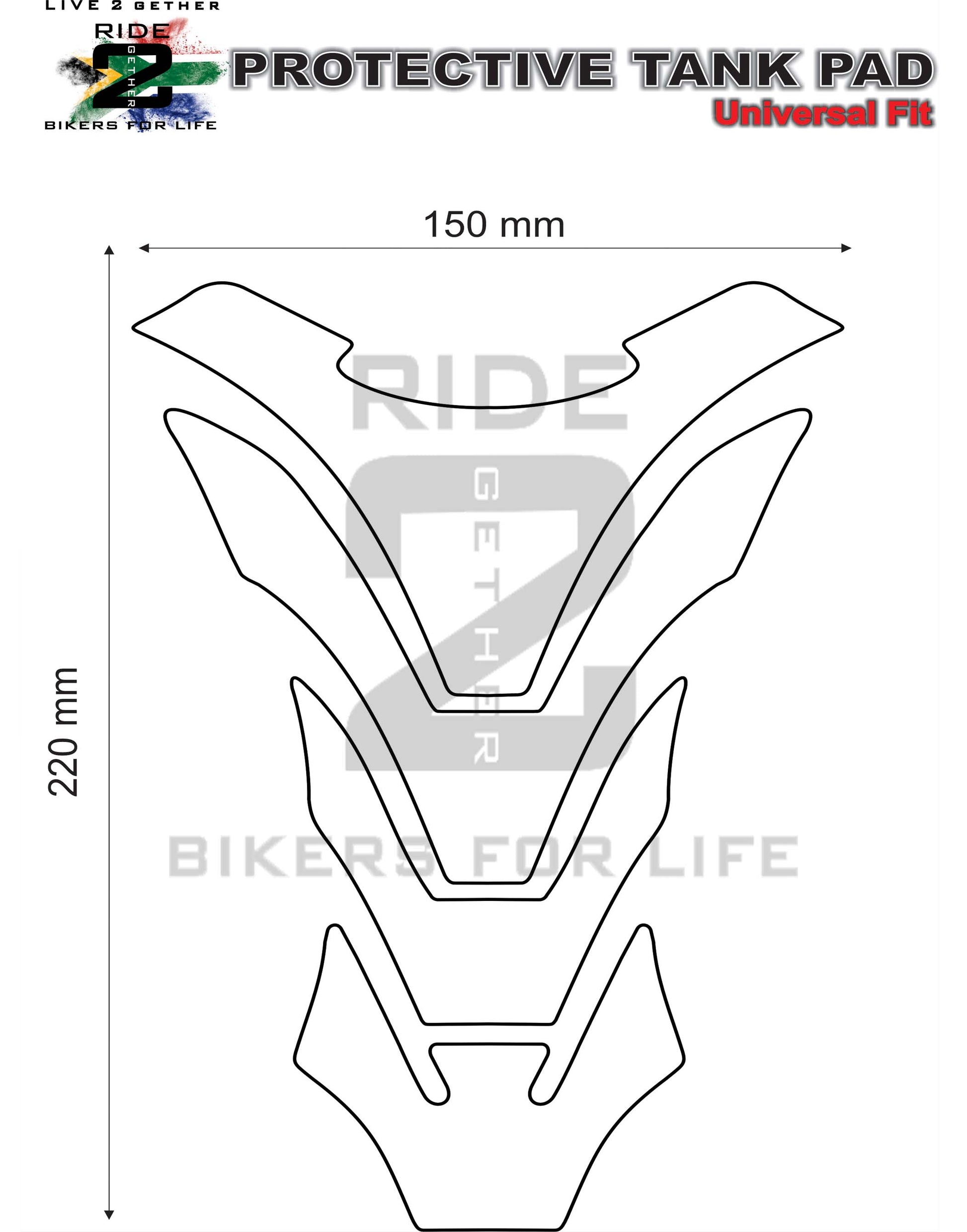 Triumph Red Tank Pad Protector - Street Triple, Trident 660, Street Triple, Speed Triple 1200, Rocket 3, Bonneville, Triumph Speed Twin , Triumph Cafe Racer